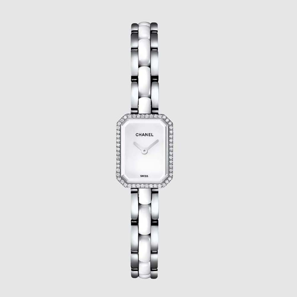 Chanel Women Première Ceramic Watch Quartz Movement in Steel-White
