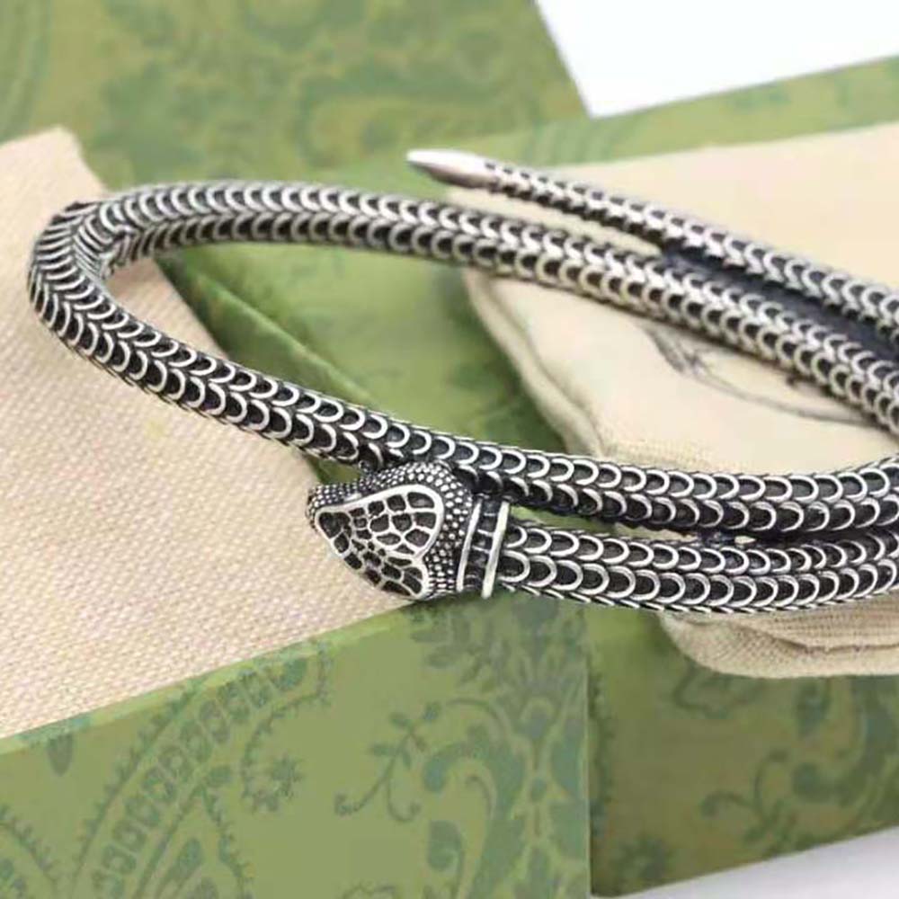Gucci Women Garden Silver Snake Bracelet in 925 Sterling Silver (2)