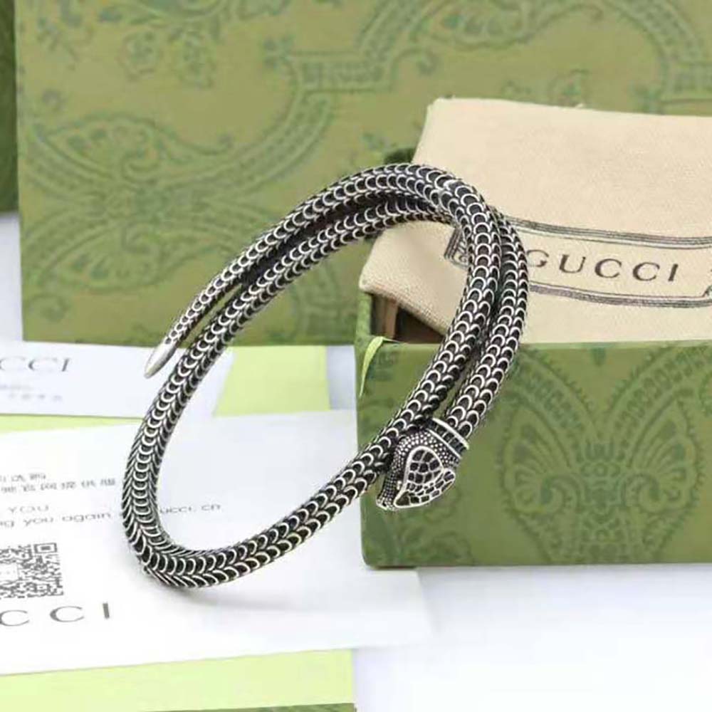 Gucci Women Garden Silver Snake Bracelet in 925 Sterling Silver (5)