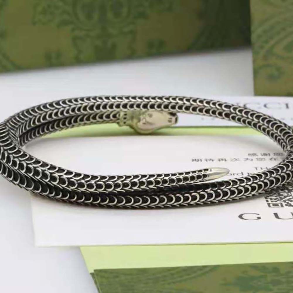 Gucci Women Garden Silver Snake Bracelet in 925 Sterling Silver (6)