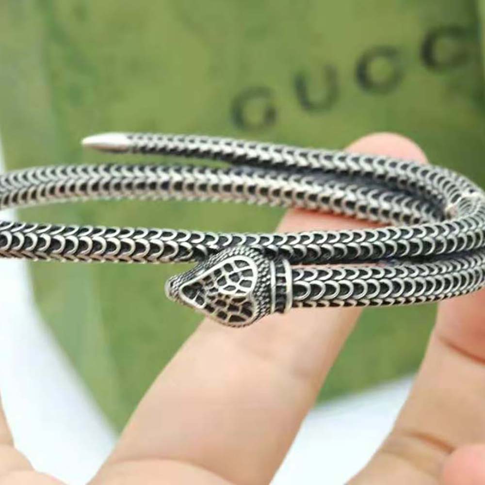 Gucci Women Garden Silver Snake Bracelet in 925 Sterling Silver (8)