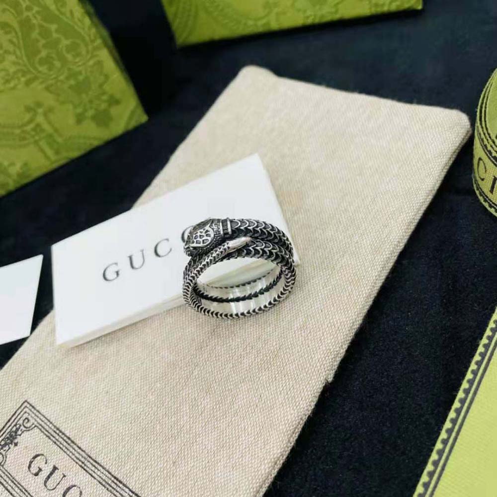 Gucci Women Garden Silver Snake Ring in Silver (4)