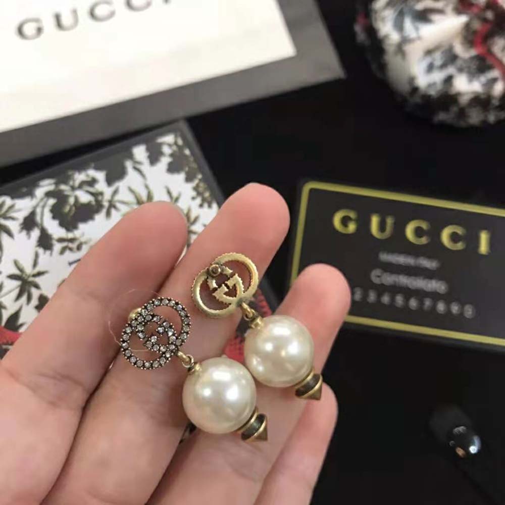 Gucci Women Interlocking G Earrings with Pearl (3)