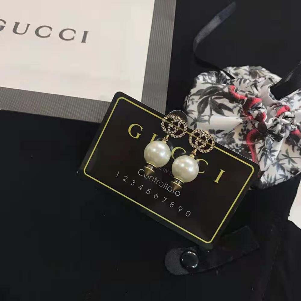 Gucci Women Interlocking G Earrings with Pearl (4)
