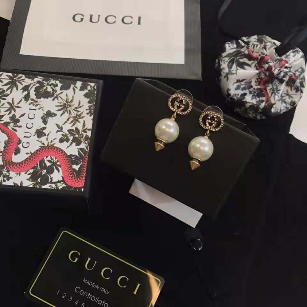 Gucci Women Interlocking G Earrings with Pearl (5)