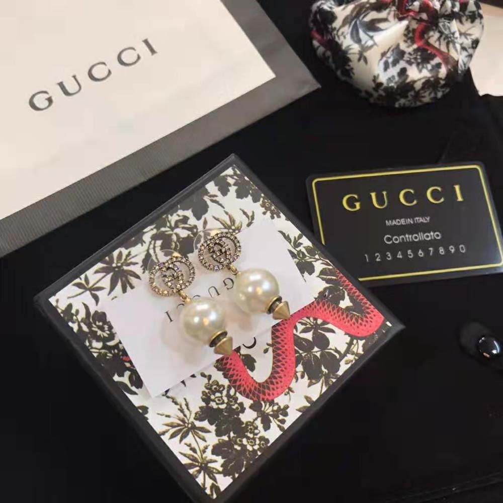 Gucci Women Interlocking G Earrings with Pearl (6)