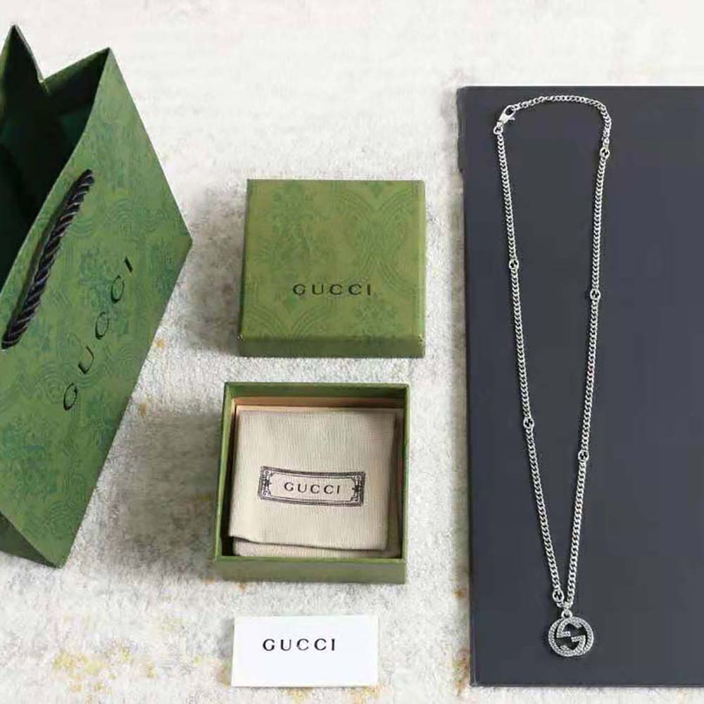Gucci Women Interlocking G Necklace in Silver (3)