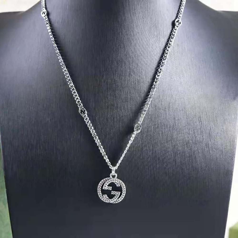 Gucci Women Interlocking G Necklace in Silver (6)