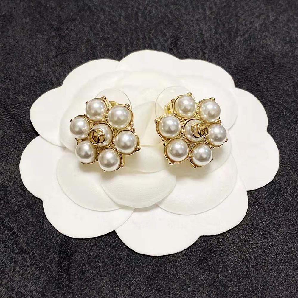 Gucci Women Pearl Double G Earrings (3)