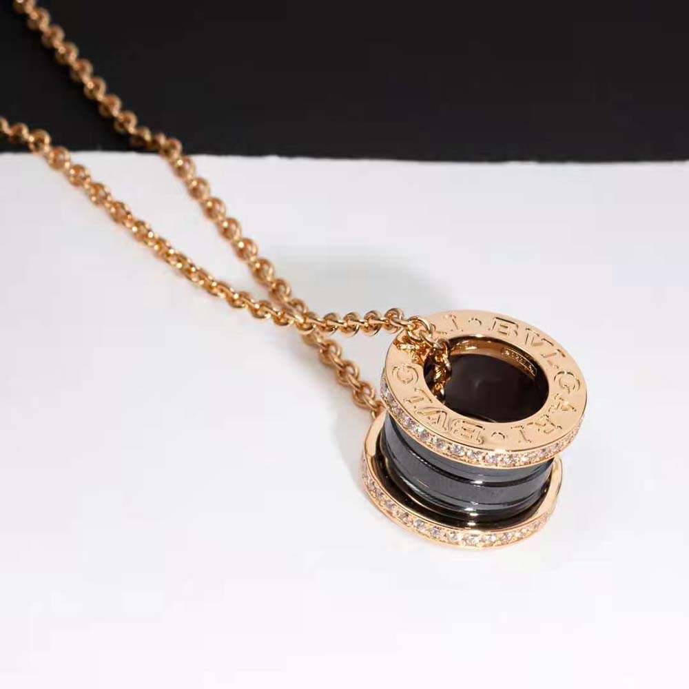 Bulgari B.zero1 Necklace with 18 kt Rose Gold Chain and Round Pendant (10)