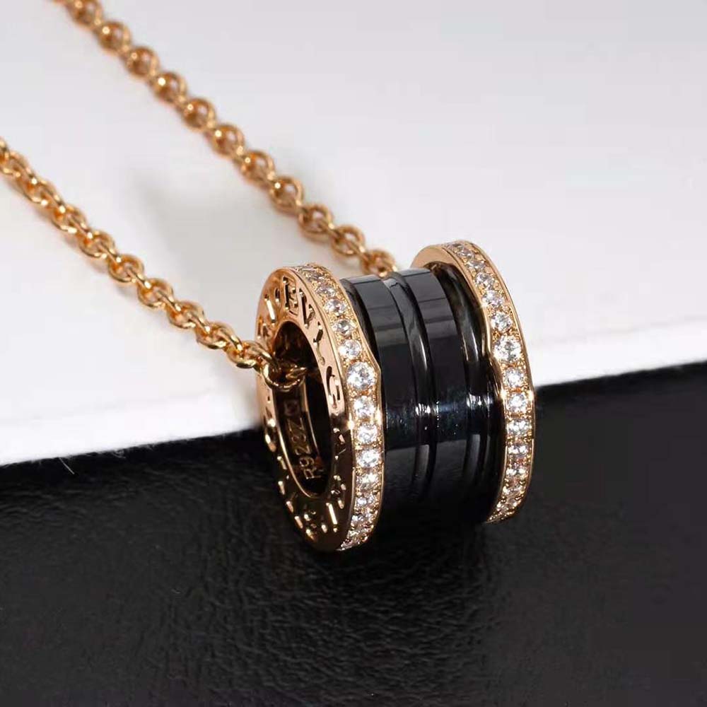 Bulgari B.zero1 Necklace with 18 kt Rose Gold Chain and Round Pendant (6)