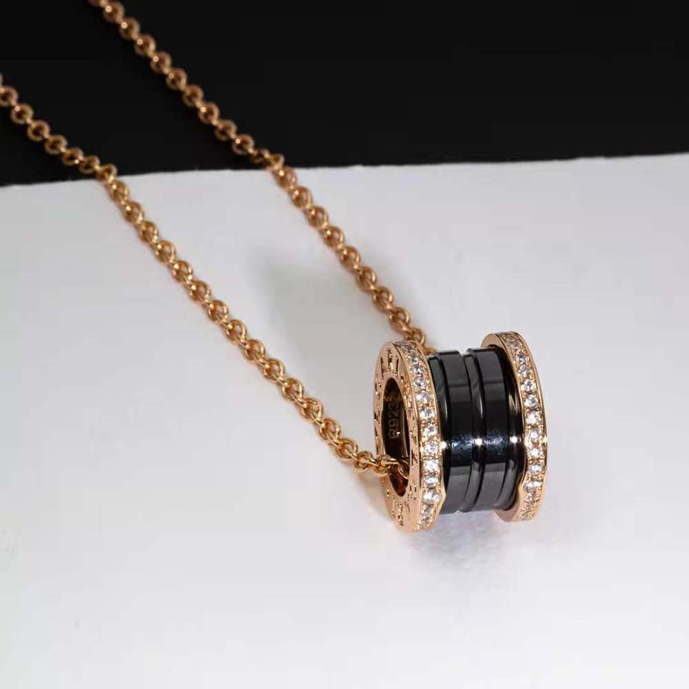 Bulgari B.zero1 Necklace with 18 kt Rose Gold Chain and Round Pendant (9)