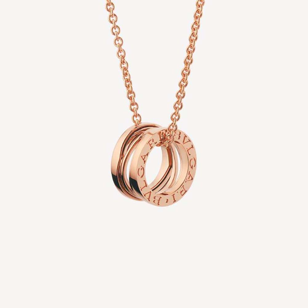 Bulgari B.zero1 Necklace with Small Round Pendant Both in 18kt Rose Gold (1)
