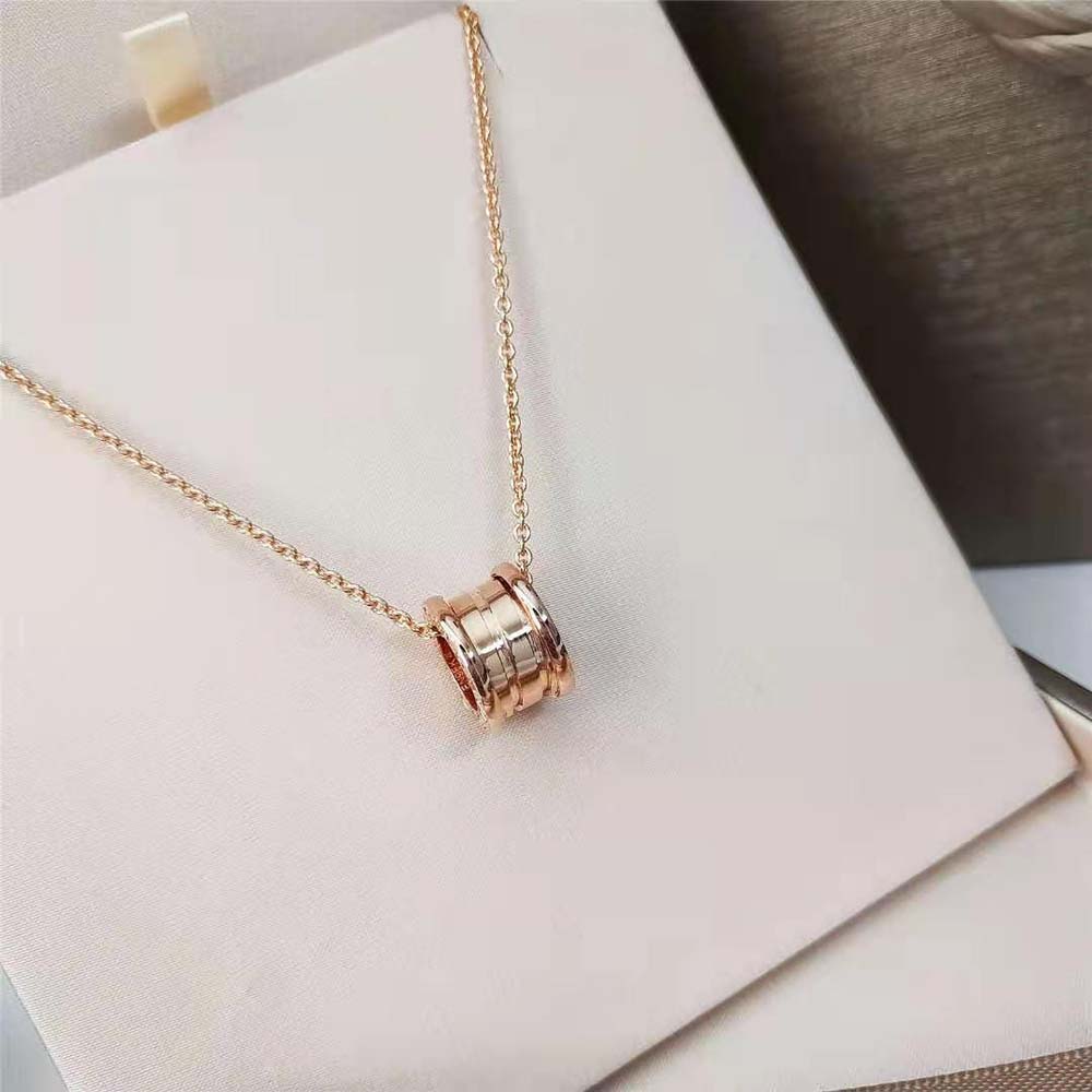Bulgari B.zero1 Necklace with Small Round Pendant Both in 18kt Rose Gold (4)