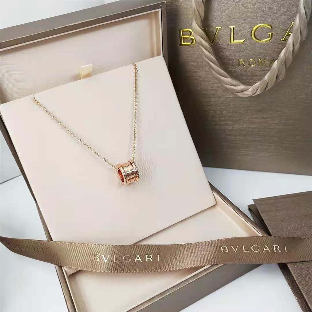 Bulgari B.zero1 Necklace with Small Round Pendant Both in 18kt Rose Gold (5)