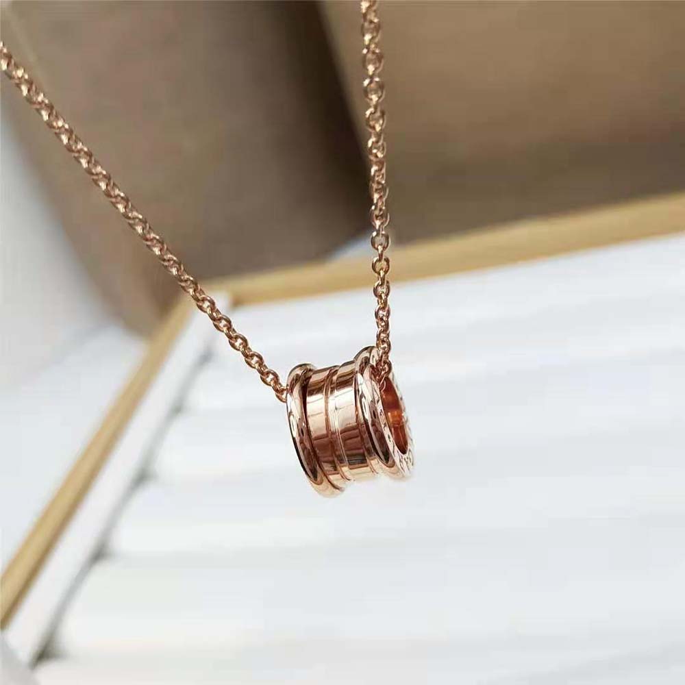 Bulgari B.zero1 Necklace with Small Round Pendant Both in 18kt Rose Gold (6)
