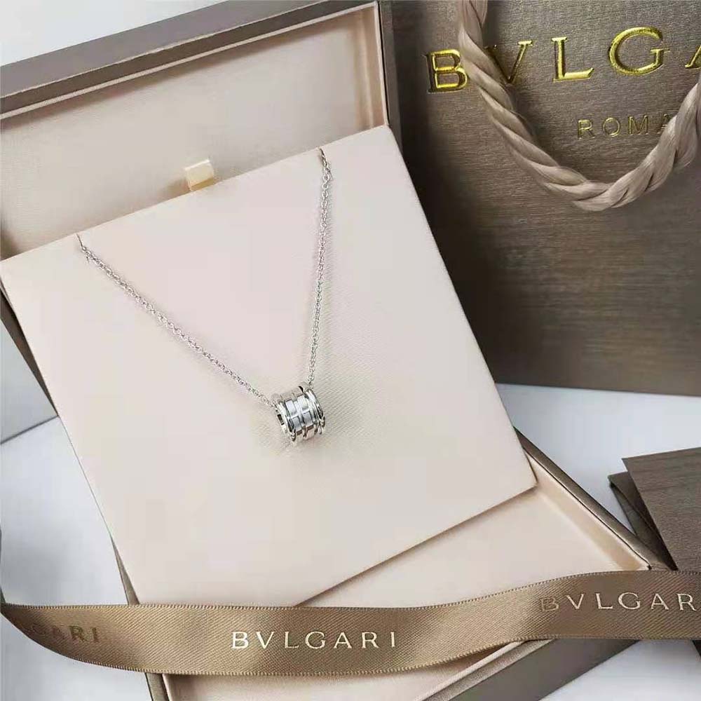 Bulgari B.zero1 Necklace with Small Round Pendant Both in 18kt White Gold (6)
