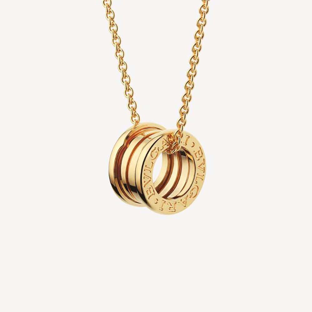 Bulgari B.zero1 Necklace with Small Round Pendant Both in 18kt Yellow Gold