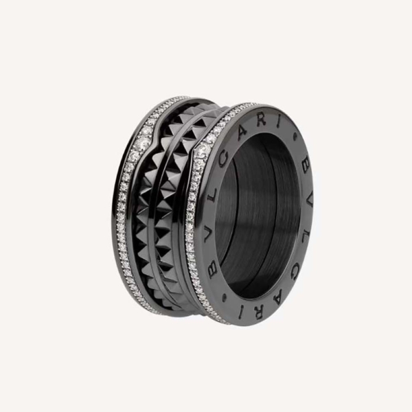 Bulgari B.zero1 Rock Four-band Ring in Black Ceramic-Black (1)
