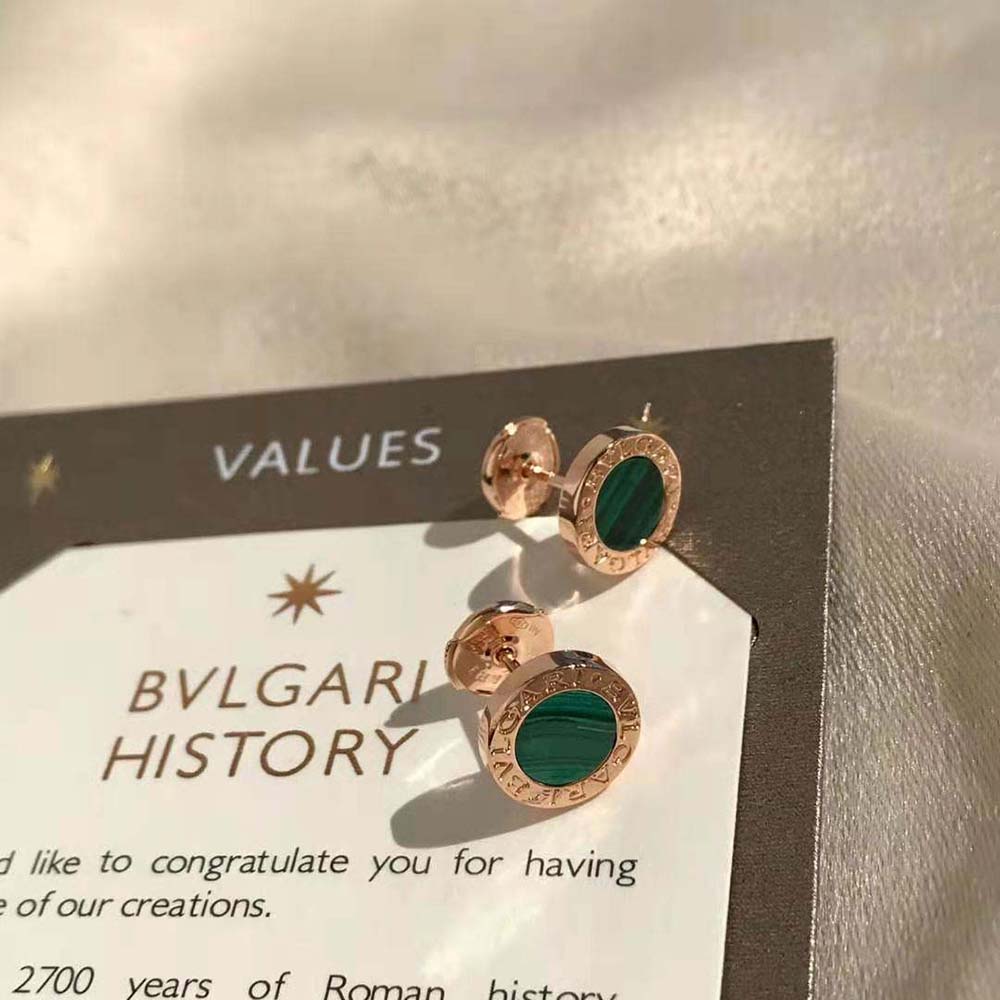 Bulgari BVLGARI BVLGARI 18 kt Rose Gold Single Stud Earring-Green (10)