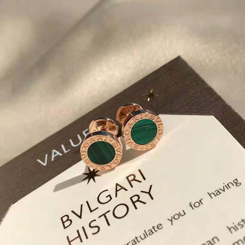Bulgari BVLGARI BVLGARI 18 kt Rose Gold Single Stud Earring-Green (9)