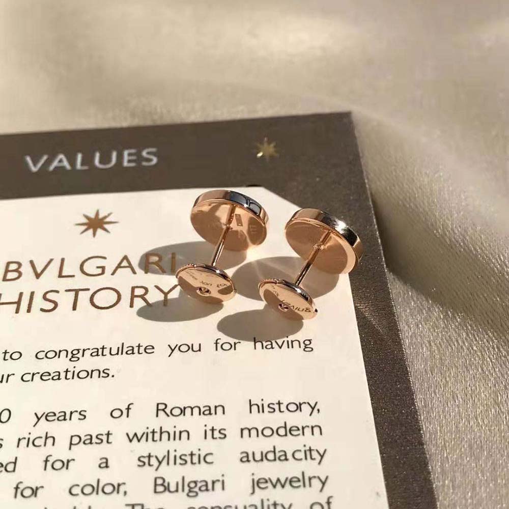 Bulgari BVLGARI BVLGARI 18 kt Rose Gold Single Stud Earring-White (4)