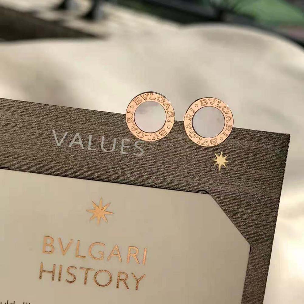 Bulgari BVLGARI BVLGARI 18 kt Rose Gold Single Stud Earring-White (7)
