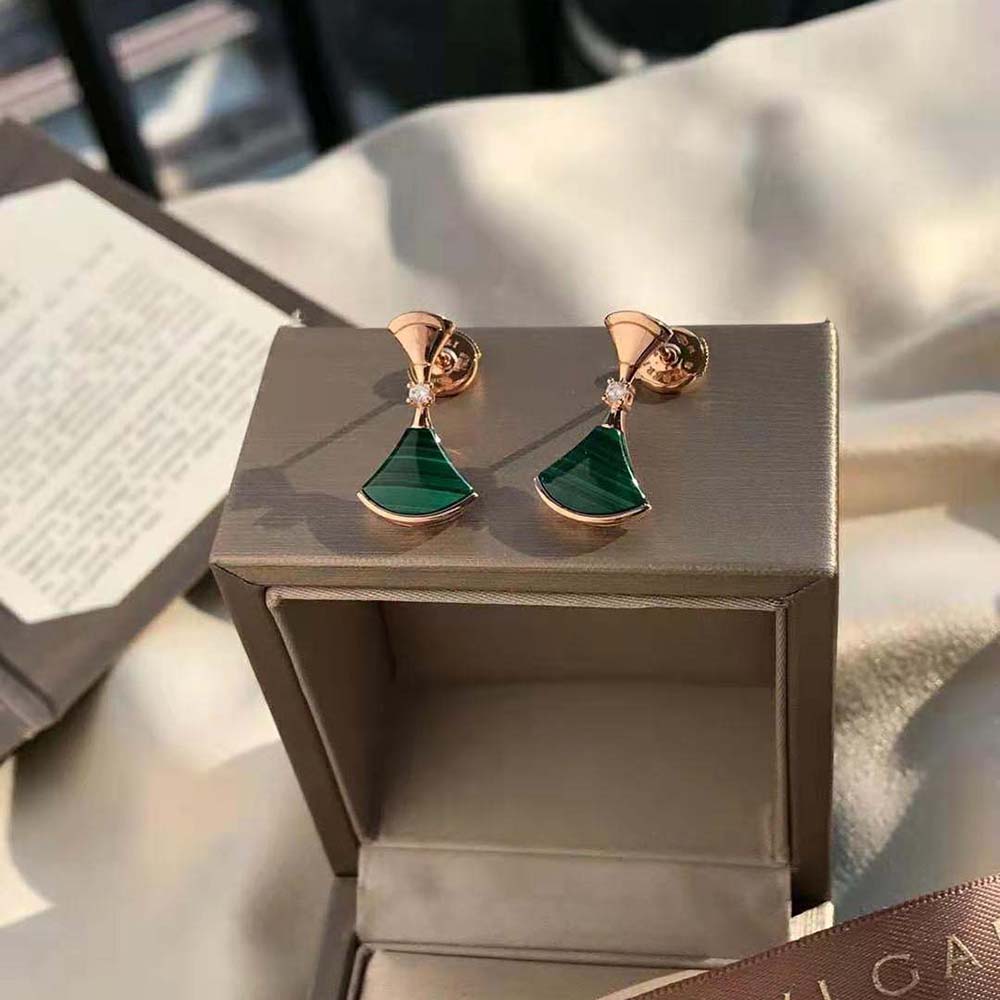 Bulgari DIVAS’ DREAM 18 kt Rose Gold Earring Set-Green (7)