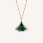 Bulgari DIVAS' DREAM Pendant Necklace in 18 kt Rose Gold Set-Green