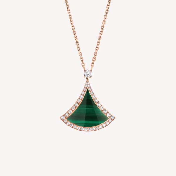 Bulgari DIVAS’ DREAM Pendant Necklace in 18 kt Rose Gold Set-Green (1)