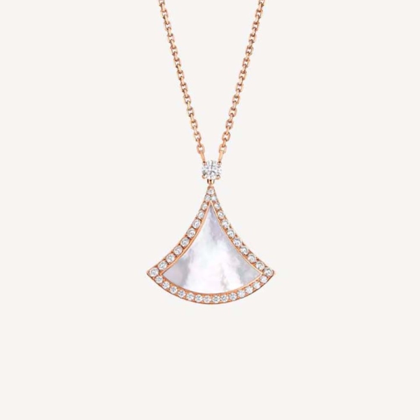 Bulgari DIVAS’ DREAM Pendant Necklace in 18 kt Rose Gold Set-White (1)