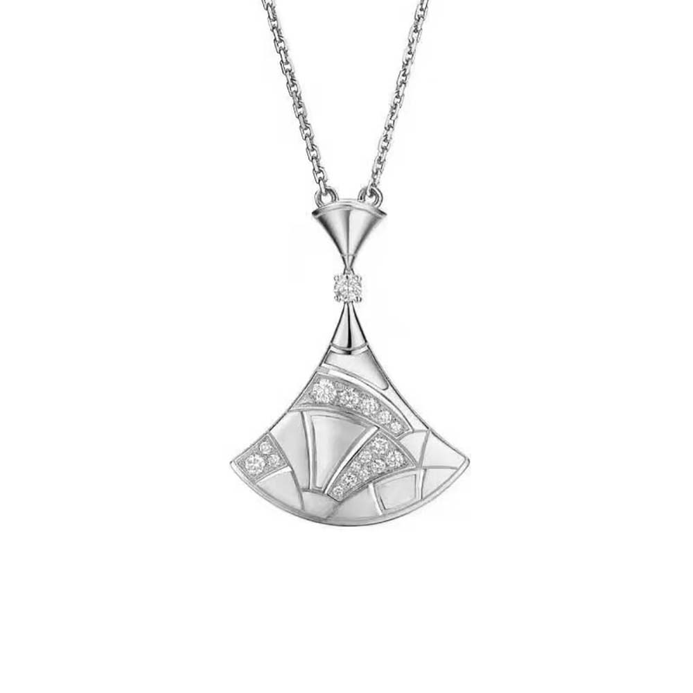 Bulgari DIVAS' DREAM necklace in 18 kt White Gold with Pendant Set