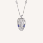 Bulgari Serpenti Necklace in 18 kt White Gold Set-Blue