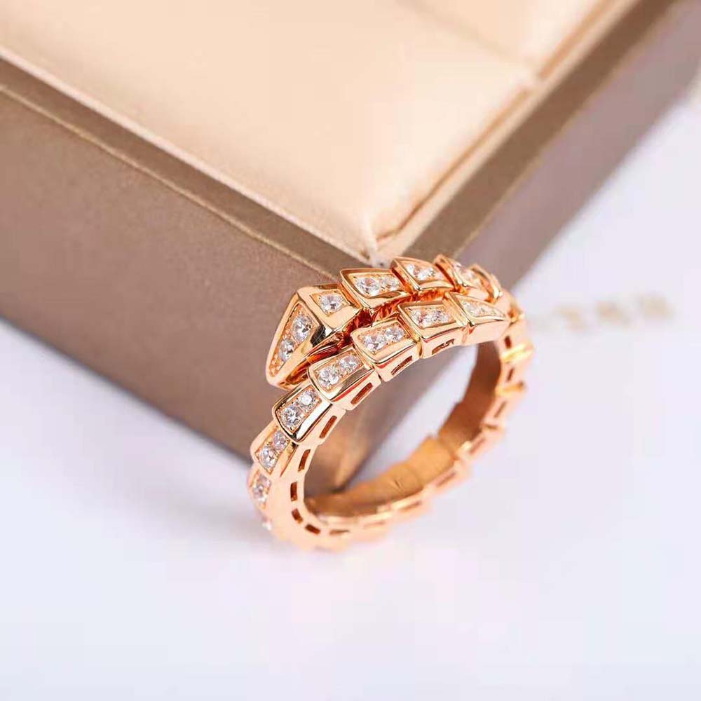 Bulgari Serpenti Viper 18 kt Rose Gold Ring Set (3)