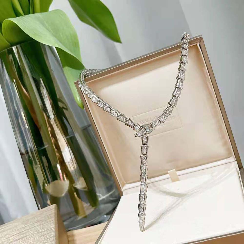 Bulgari Serpenti Viper Slim Necklace in 18 kt White Gold (4)