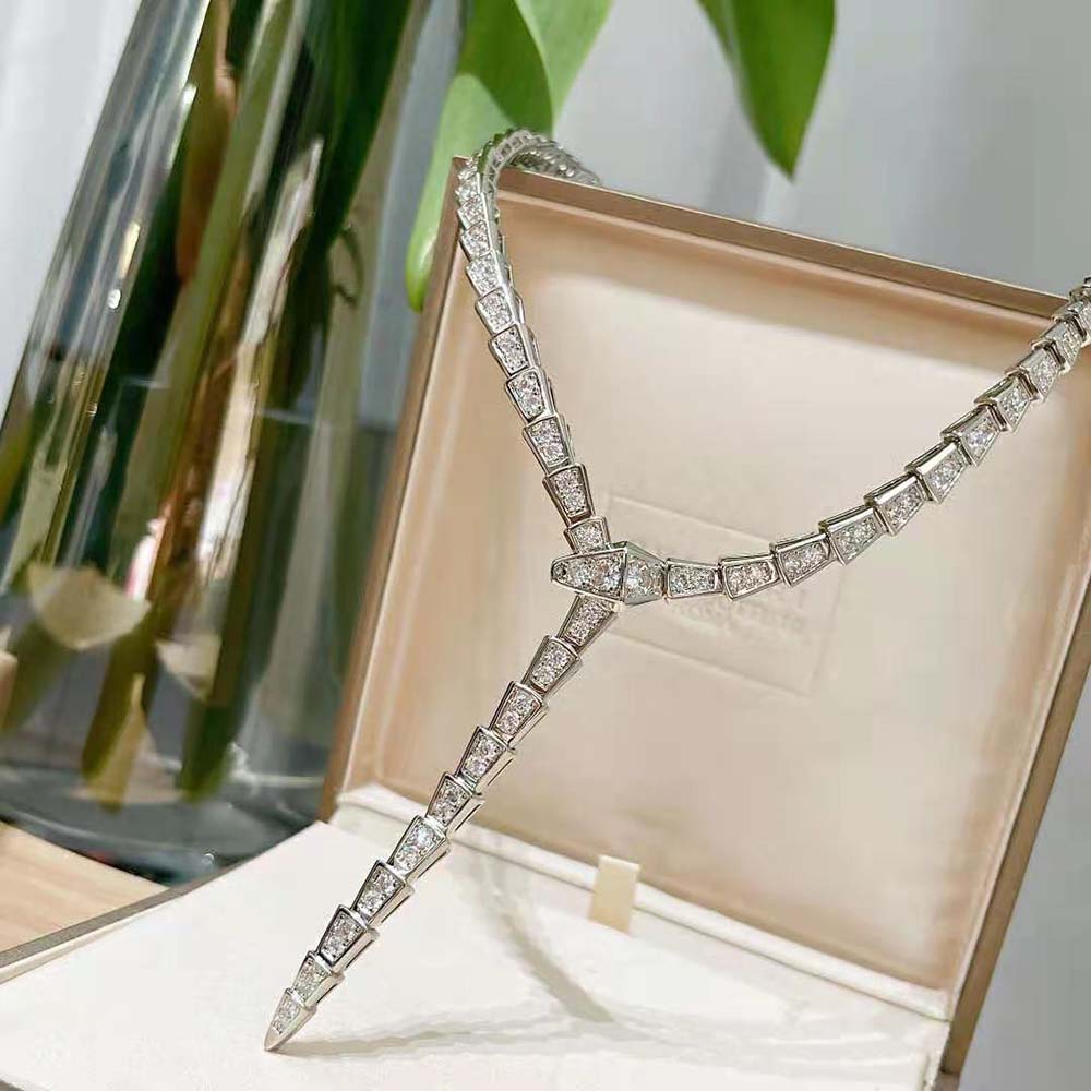 Bulgari Serpenti Viper Slim Necklace in 18 kt White Gold (6)