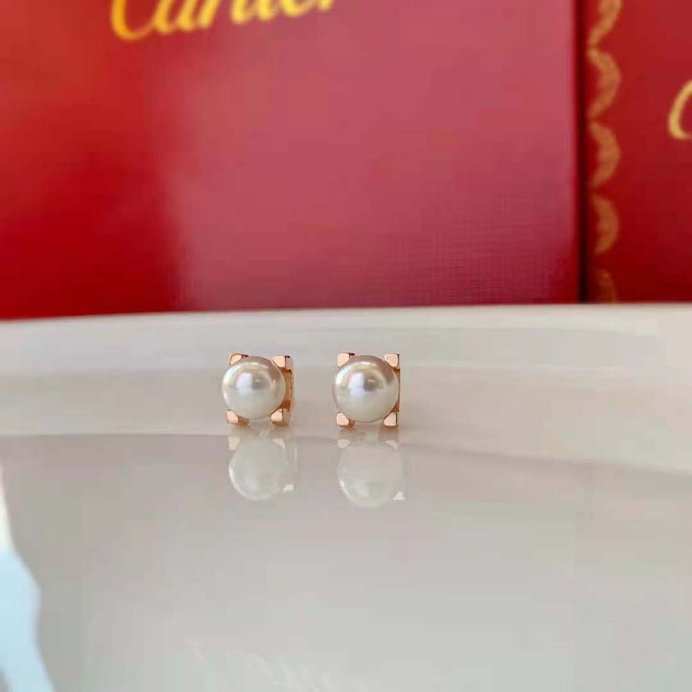 Cartier Women C De Cartier Earrings 18K Rose Gold (9)
