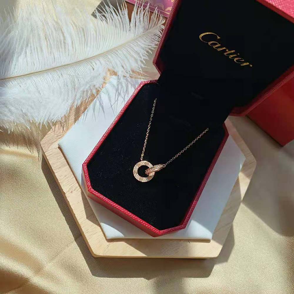 Cartier Women LOVE Necklace 18K Rose Gold (7)