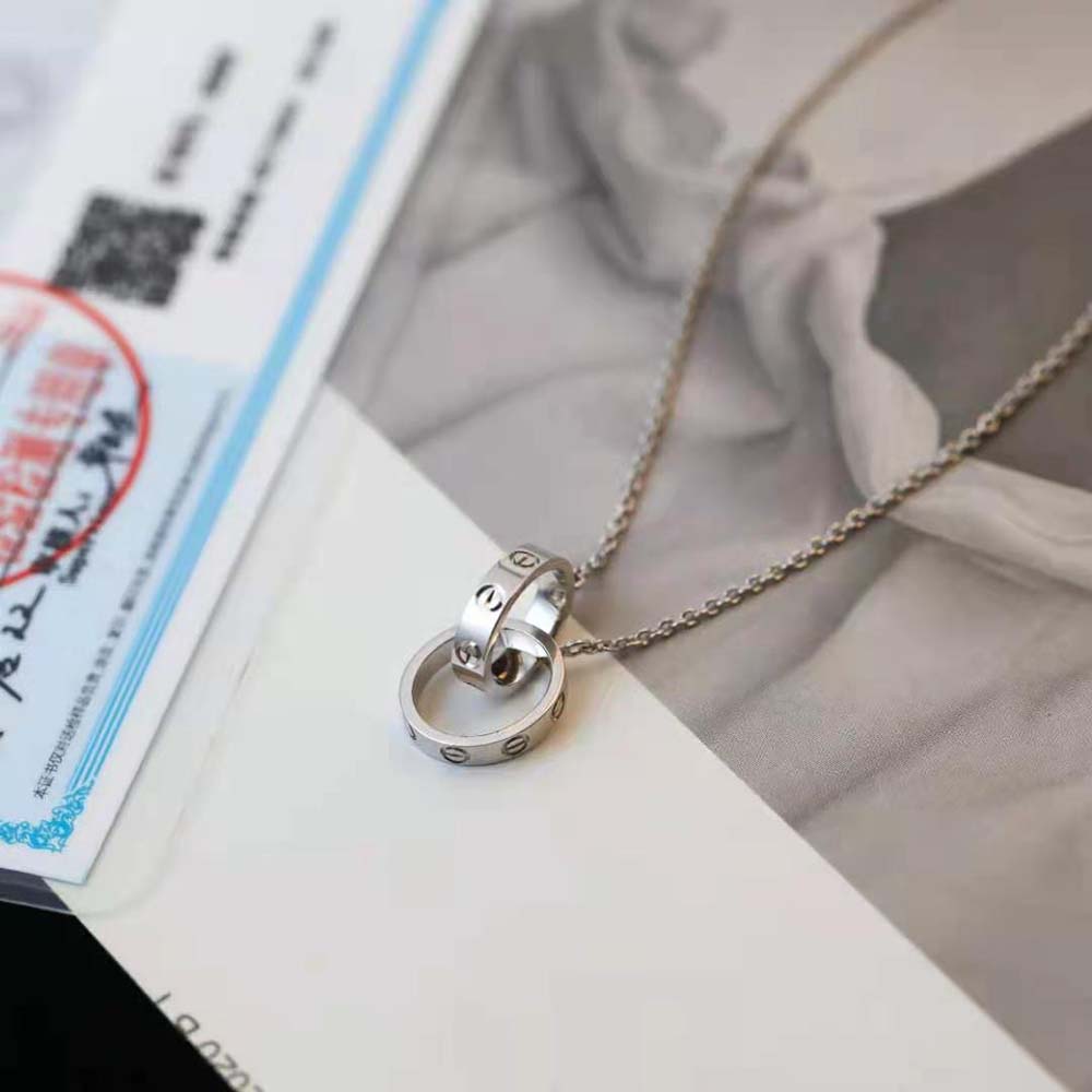 Cartier Women LOVE Necklace 18K White Gold (9)
