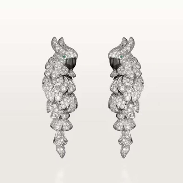 Cartier Women Les Oiseaux Libérés Earrings White Gold (1)