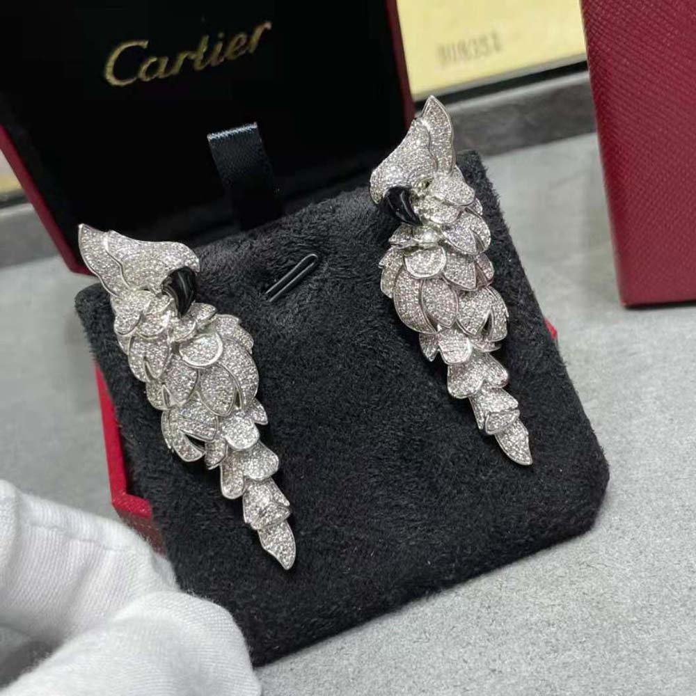 Cartier Women Les Oiseaux Libérés Earrings White Gold (2)