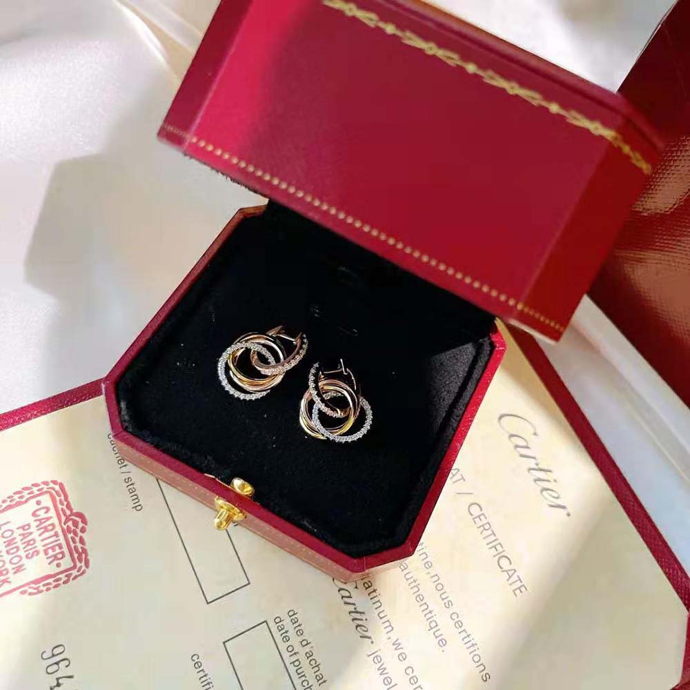 Cartier Women Trinity Earrings White Gold (2)