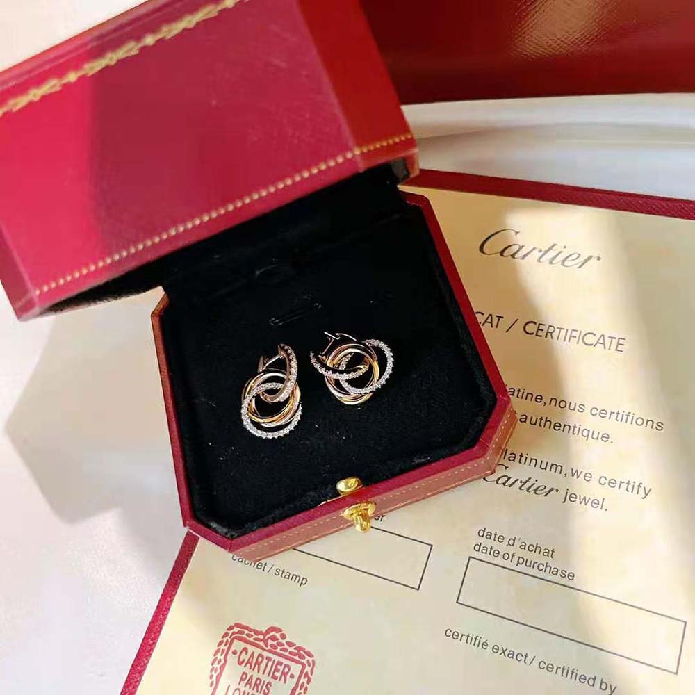 Cartier Women Trinity Earrings White Gold (3)