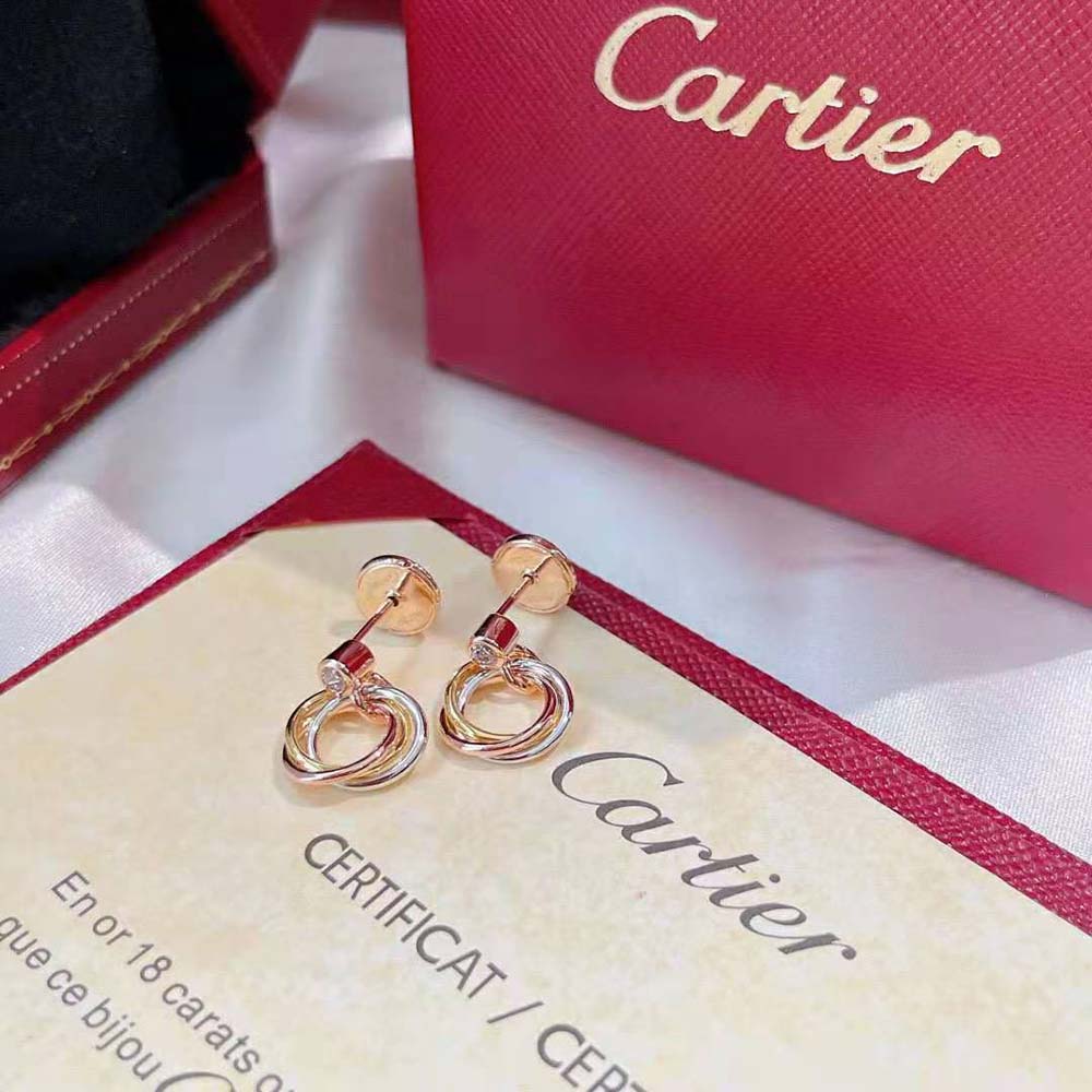 Cartier Women Trinity earrings 18K White Gold (6)