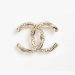 Chanel Women Brooch in Metal & Calfskin