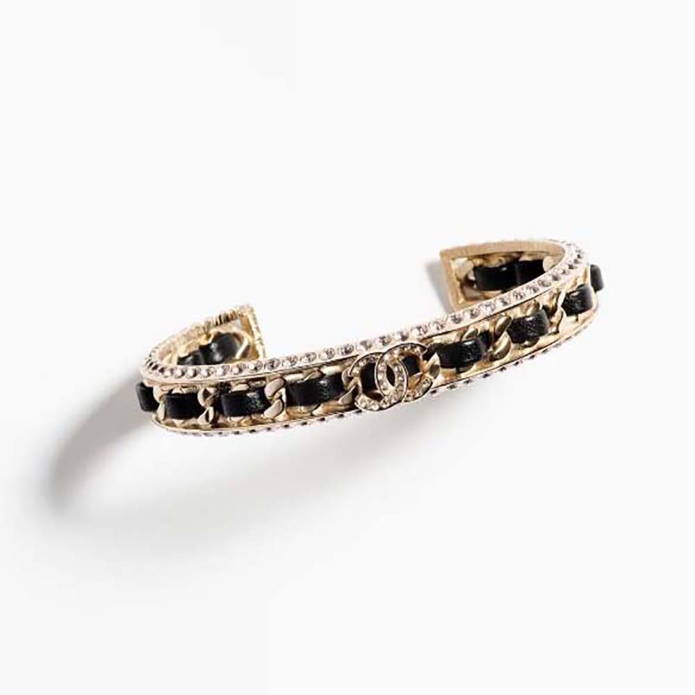 Chanel Women Cuff in Metal Lambskin & Strass