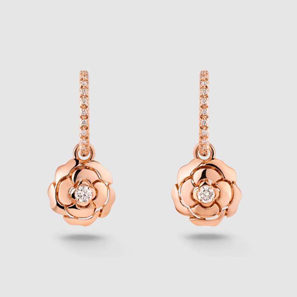 Chanel Women Extrait De Camélia Earrings in 18K Pink Gold (1)