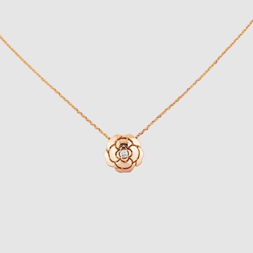 Chanel Women Extrait De Camélia Necklace in 18K Pink Gold