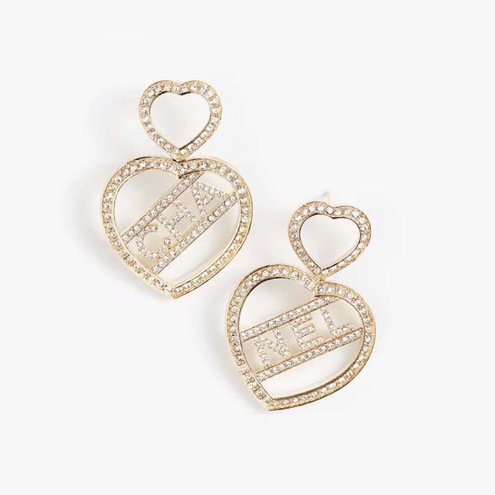 Chanel Women Pendant Earrings in Metal & Strass