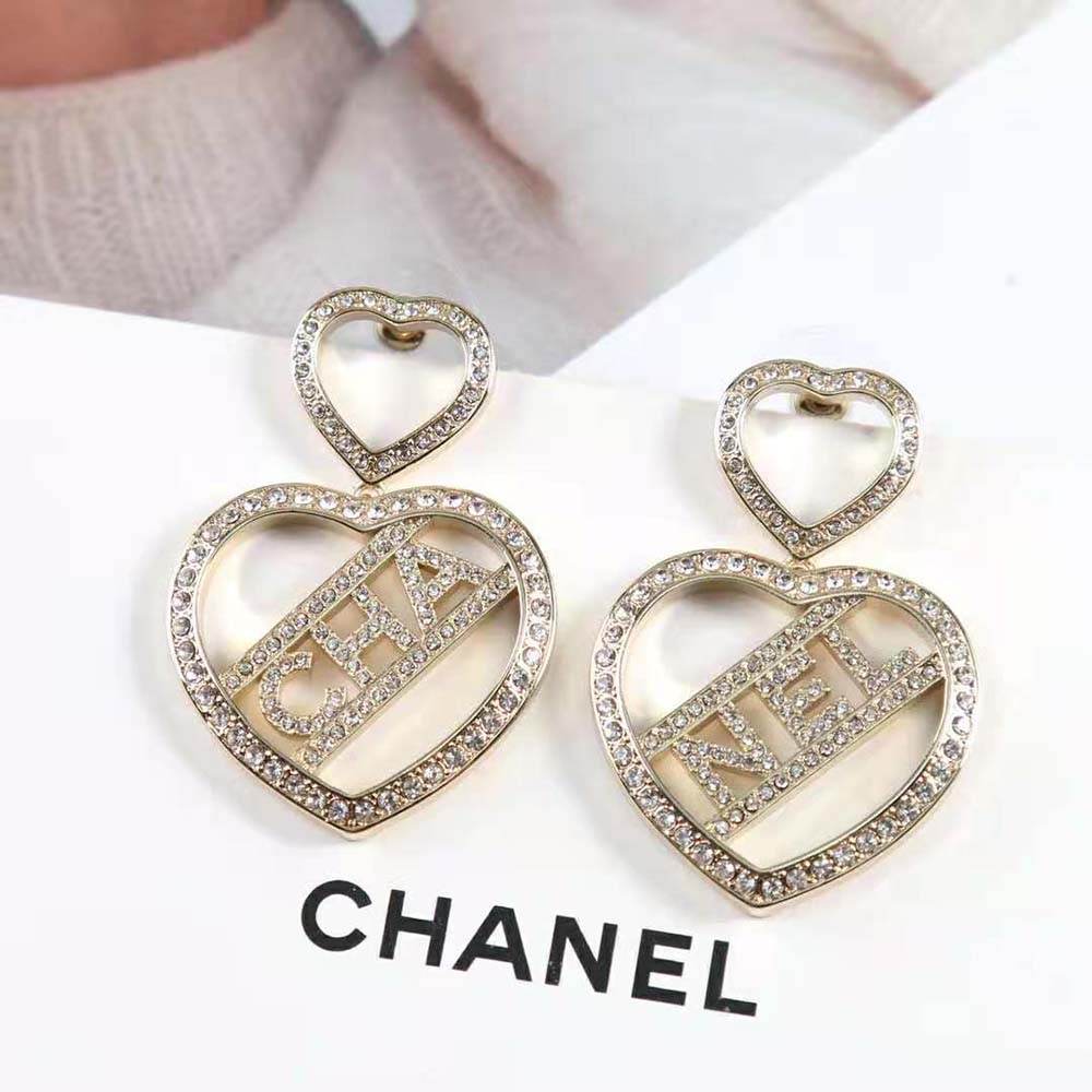 Chanel Women Pendant Earrings in Metal & Strass (2)